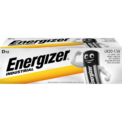 Afbeelding van Energizer Industrial alkaline batterij D/LR20/E95, 12 stuks batterijen