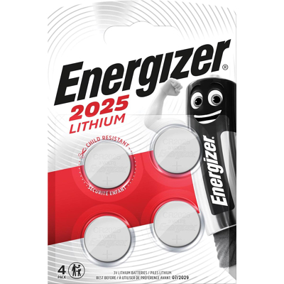 Afbeelding van Energizer Knoopcellen Lithium Cr2025, Blister Van 4 Stuks