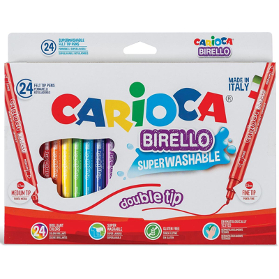 Afbeelding van Carioca Viltstift Dubbelpunter Birello Superwashab 24 Stiften
