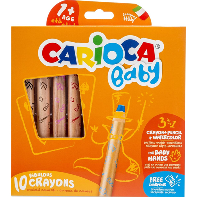 Afbeelding van Carioca Kleurpotlood Baby 3 In 1, Geassorteerde Kleuren, 10 Stuks Een Kartonnen Etui