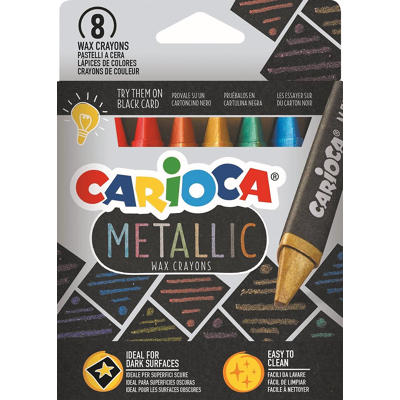 Afbeelding van Carioca Waskrijt Wax Metallic, Kartonnen Etui Van 8 Stuks