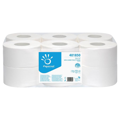 Afbeelding van Papernet Toiletpapier Special Mini Jumbo, 2 laags, 557 Vellen, Pak Van 12 Rollen