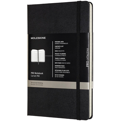 Afbeelding van Moleskine notitieboek professional, ft A4, gelijnd, harde cover, 189 blad, zwart