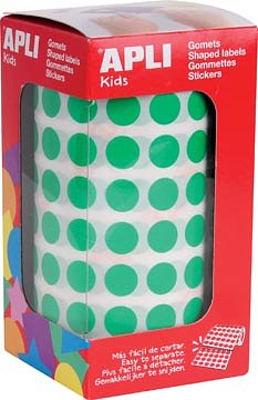 Afbeelding van Apli Kids stickers op rol, cirkel diameter 10,5 mm, groen