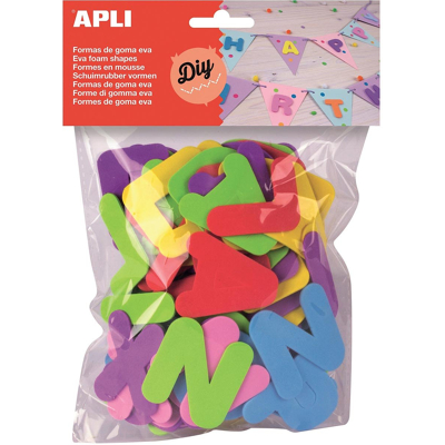 Afbeelding van Apli Kids Schuimrubber Letters, Blister Met 104 Stuks In Geassorteerde Kleuren Knutselmateriaal