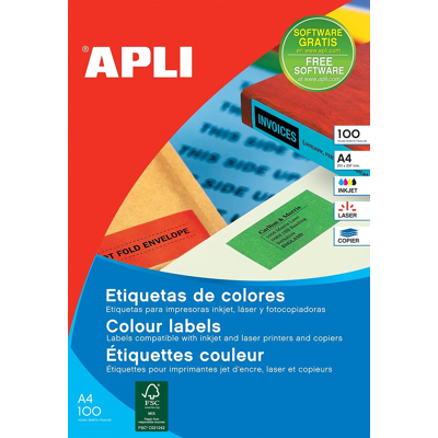 Afbeelding van Apli Gekleurde etiketten Ft 105 x 148 mm (b h), groen, 80 stuks, 4 p