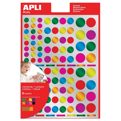 Afbeelding van Apli Kids Stickers, Cirkel, Blister Met 624 Stuks In Geassorteerde Metallic Kleuren En Groottes Stickers