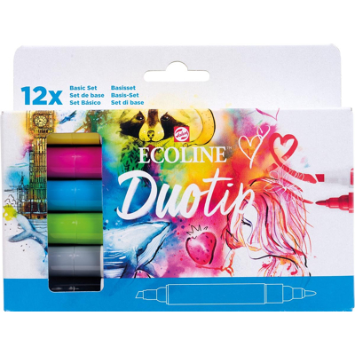 Afbeelding van Duotip marker Ecoline basis set 12 kleuren