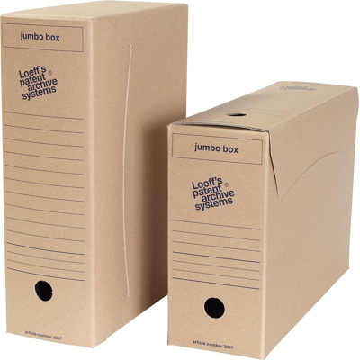 Afbeelding van Loeff&#039;s Archiefdoos Jumbo Box, Massief Karton, Bruin, Pak Van 8 Stuks