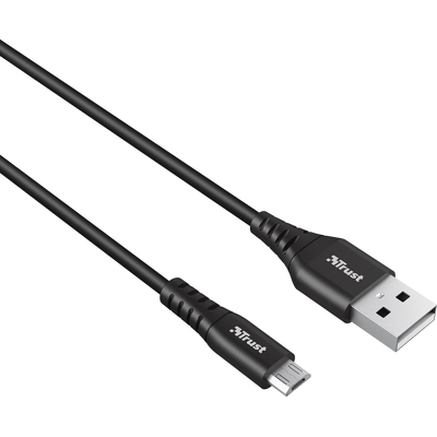 Afbeelding van Trust Ndura oplaad en gegevenskabel, USB naar micro USB, 1 m, zwart kabel