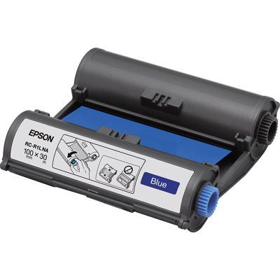 Afbeelding van Epson inkttape RC R1LNA ft 100 mm x 30 m, blauw tape voor beletteringsysteem