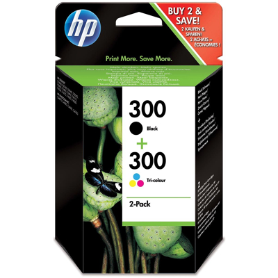 Afbeelding van HP 300 (CN637EE) Inktcartridge Zwart + 3 kleuren Voordeelbundel