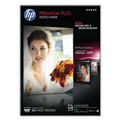 Afbeelding van Hp Premium Plus Fotopapier Ft A4, 300 G, Pak Van 20 Vel, Semi glanzend