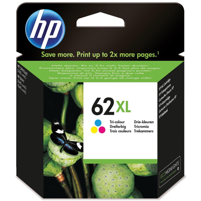 Afbeelding van HP 62XL (C2P07AE) Inktcartridge 3 kleuren Hoge capaciteit
