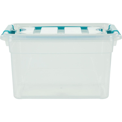 Afbeelding van Whitefurze Carry Box Opbergdoos 13 Liter, Transparant Met Blauwe Handvaten