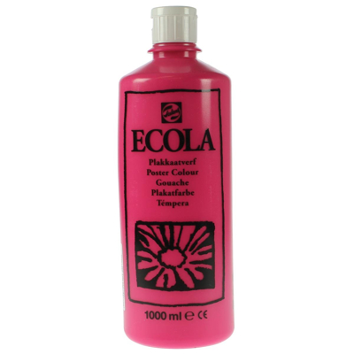 Afbeelding van Talens Ecola plakkaatverf flacon van 1000 ml, tyrisch roze (magenta)