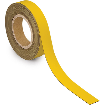 Afbeelding van Magneetband MAUL beschrijf wisbaar 10mx30mmx1mm geel