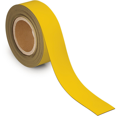 Afbeelding van MAUL magnetisch etiketband beschrijf en wisbaar, 10mtx50mm, geel magneetband