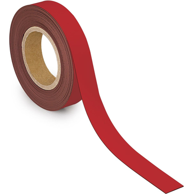 Afbeelding van Maul Magnetisch Etiketband Beschrijf En Wisbaar, 10mtx30mm, Rood Magneetband