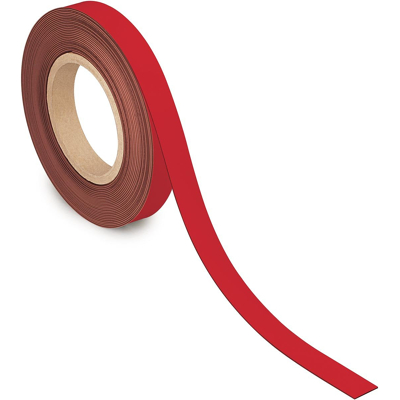 Afbeelding van Maul Magnetisch Etiketband Beschrijf En Wisbaar, 10mtx20mm, Rood Magneetband