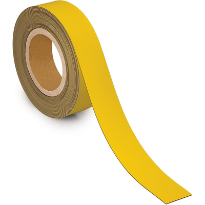 Afbeelding van Maul Magnetisch Etiketband Beschrijf En Wisbaar, 10mtx40mm, Geel Magneetband