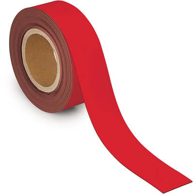 Afbeelding van MAUL magnetisch etiketband beschrijf en wisbaar, 10mtx50mm, rood magneetband