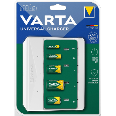 Afbeelding van Varta batterij NiMH, universele lader zonder batterijen, voor AA/AAA/C/D/9V, retail