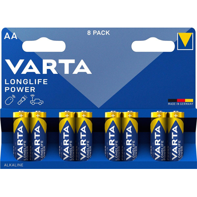 Afbeelding van Varta batterij Longlife Power AA, blister van 8 stuks batterijen