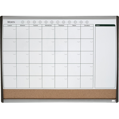 Afbeelding van Whiteboard Nobo magnetische planner met prikbord van kurk 585x430mm