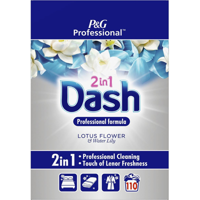 Afbeelding van Dash Professional Waspoeder 2 in 1 Lotus En Lelie, Doos Van 7,15 Kg Wasmiddel