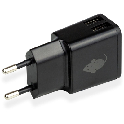 Afbeelding van Oplader Green Mouse USB A 2X 2.4A zwart