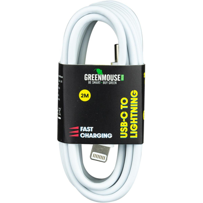 Afbeelding van Greenmouse Lightning USB C kabel, naar 8 pin, 2 m, wit accessoires tablets, iphone
