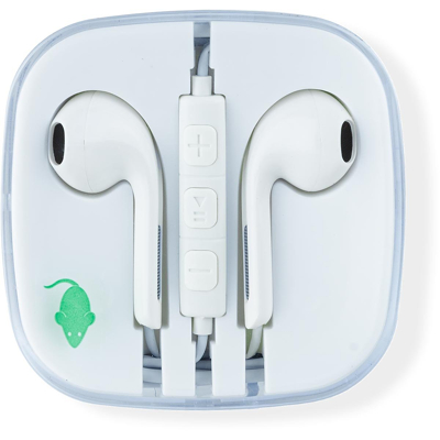 Afbeelding van Greenmouse oortjes, 3,5 mm jack, wit headset