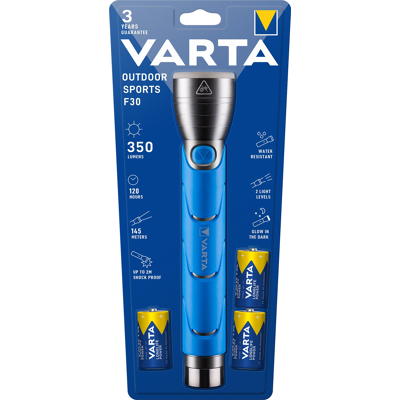 Afbeelding van Varta lampe torche de poche et ouvre bouteille outdoor, noir, bleu, aluminium pour une pile 3c 18629101421