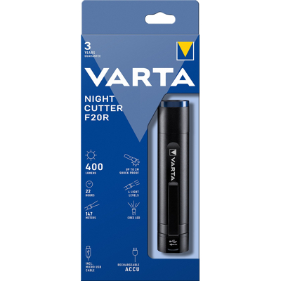 Afbeelding van Varta Night Cutter F20R oplaadbaar 400 Lumen 18900 101 111