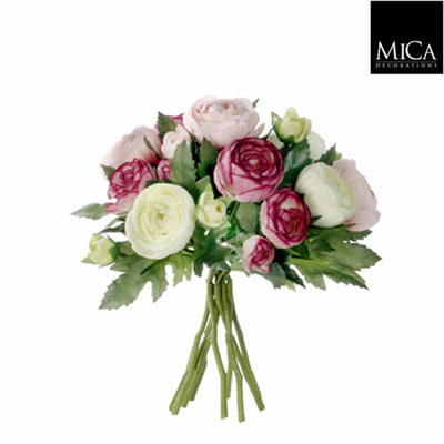 Afbeelding van Mica Decorations ranonkel boeket maat in cm: 22 roze