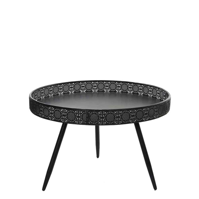 Afbeelding van Mica Decorations ronde tafel zwart maat in cm: 45,5 x 70