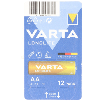 Afbeelding van VARTA Longlife Mignon AA Battery 4906 LR6 Big Box (12er) 4008496807833