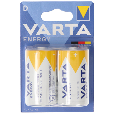 Afbeelding van Varta Batterijen Longlife Alkaline LR20/D/Mono 1.5 Volt 2 Stuks