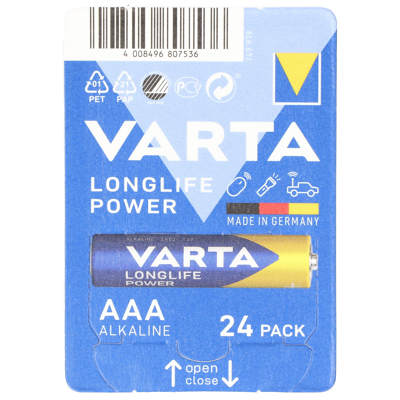 Afbeelding van VARTA Longlife Power Micro AAA Batterij 4703 LR03 Big Box (24er) 4008496807536