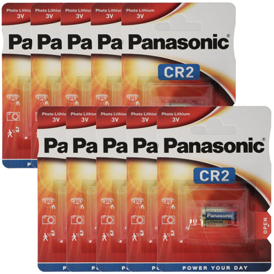 Afbeelding van Panasonic CR2 lithiumbatterij CR2EP, CR 2 batterijpakket van 10