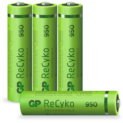 Afbeelding van GP ReCyKo AAA 950 mAh 1,2V NIMH Batterij Oplaadbaar 4 Stuks