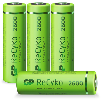 Afbeelding van GP ReCyKo AA 2600 mAh 1.2V NiMH Batterij Oplaadbaar 4 Stuks