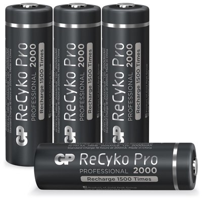 Afbeelding van GP ReCyko Pro AA 2000mAh 1.2V Oplaadbare NiMH Batterij 4 Stuks