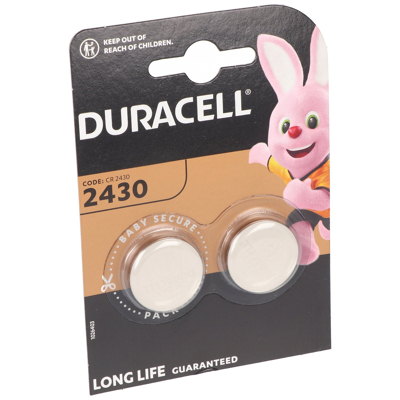 Afbeelding van Duracell batterij lithium, knoopcel, CR2430, 3V elektronica, blisterverpakking (2 stuks)