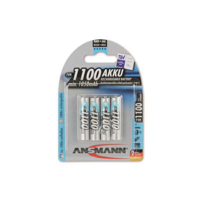Afbeelding van Ansmann NiMH batterij type 1100 Micro 1050mAh blisterverpakking van 4
