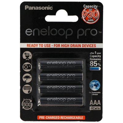 Afbeelding van Panasonic eneloop Pro Micro AAA LR03 BK 4HCCE / 4BE en AccuCell AkkuBox