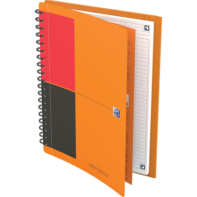 Afbeelding van Oxford INTERNATIONAL meetingbook connect, stevige kartonnen kaft oranje, 160 bladzijden,ft B5, gelijnd schrift