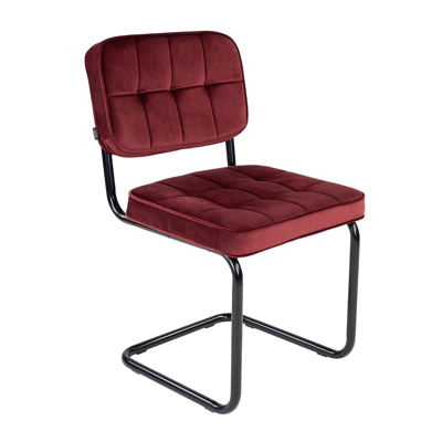 Afbeelding van Kick Ivy buisframe stoel Velvet rood