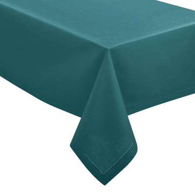 Afbeelding van Tafelkleed van katoen rechthoekig 240 x 140 cm petrol blauw Eettafel tafellakens